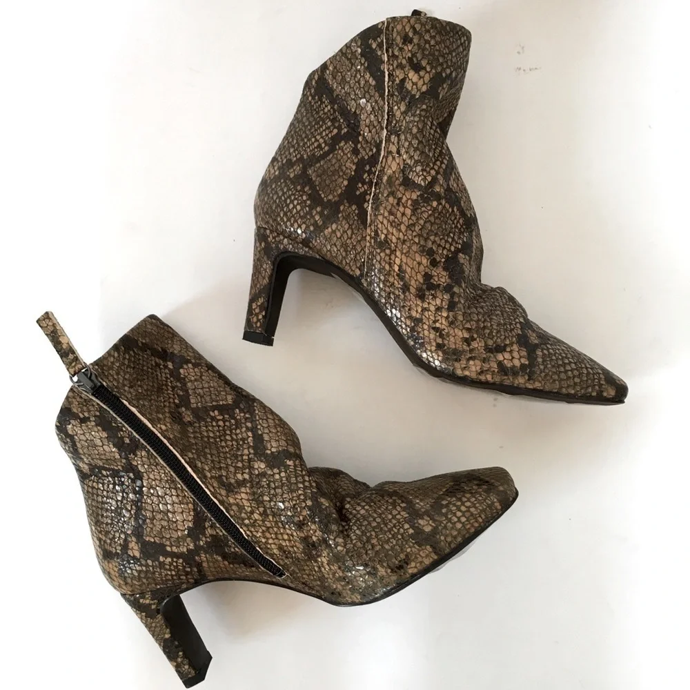 Free People Cybill Heel Brown Leather Ankle Boot